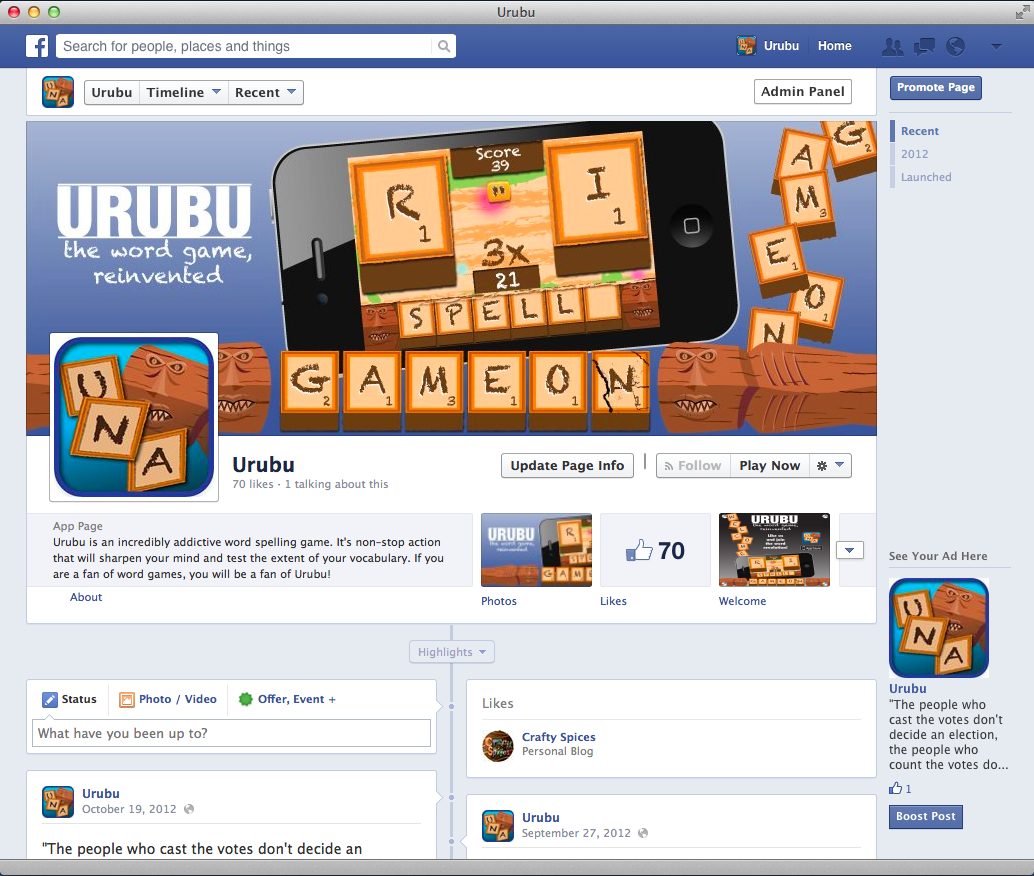 URUBU Facebook Page